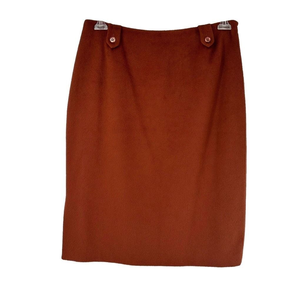 Tocca Skirt 100% Angora Pencil Skinny Womens Size 12 Burnt Sienna Brown Red